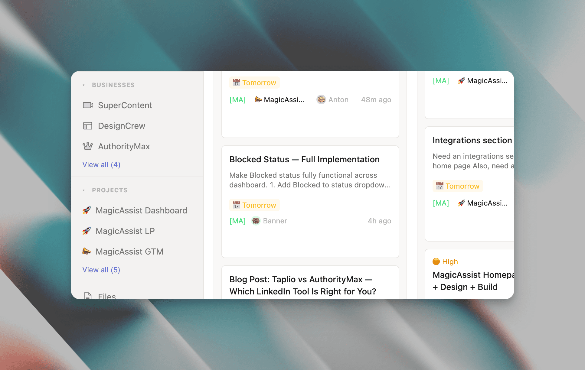 Tasks & Projects
